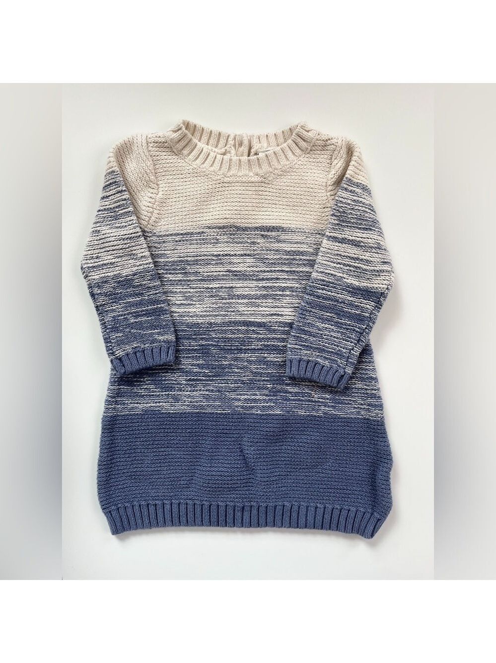 🩵 4/$20 Old Navy Kids Casual Knit Dress - Blue and Cream